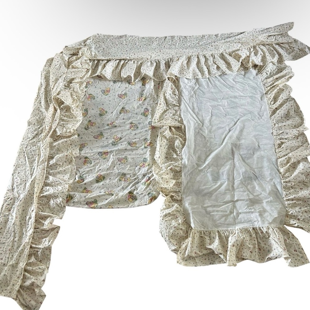 Vintage Classic Pooh Crib Sheet Dust Ruffle Skirt Window Valance